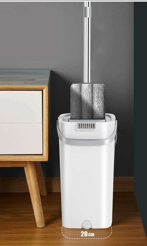 Scratch-Free Flat Mop with Dual-Compartment Bucket System - Image 7